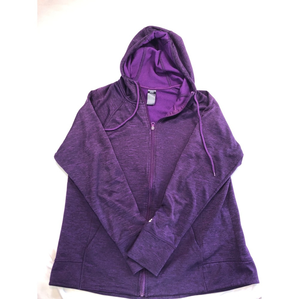 Champion C9 Duo Dry Purple Heather Full Zip Hoodie Sweatshirt XL D9180-82B